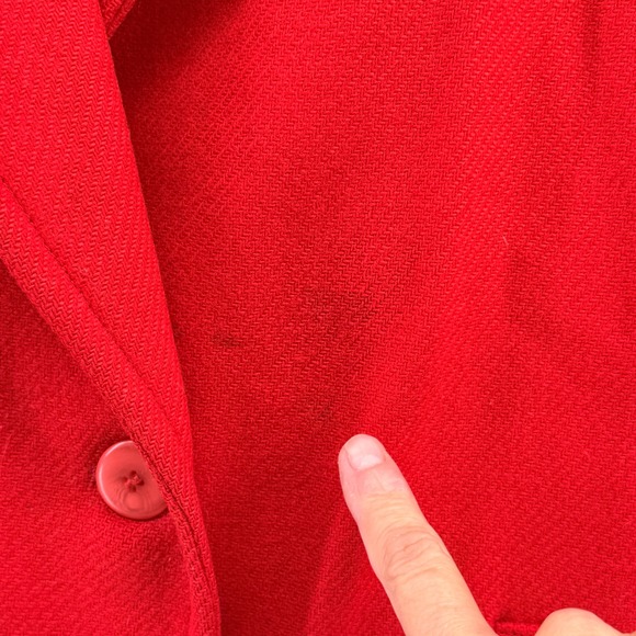 Vintage Pendleton Wool Womens Red Double Breasted Coat Jacket Sz ? Preppy *read* - Picture 10 of 16